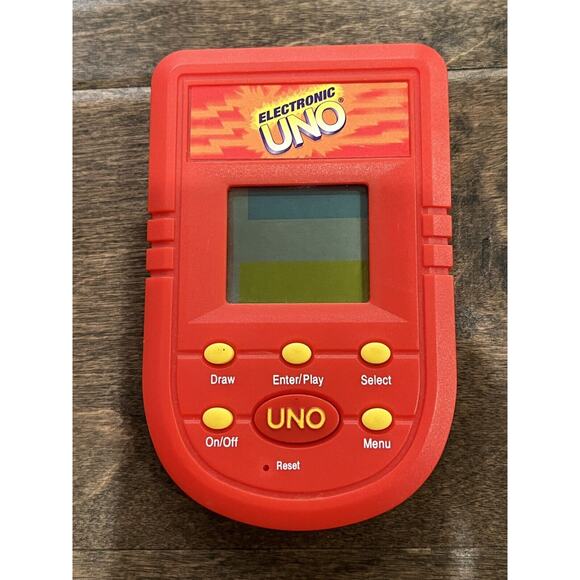 Electronic UNO Handheld Game Red Mattel RadioShack 2001 Tested Working - Picture 2 of 10